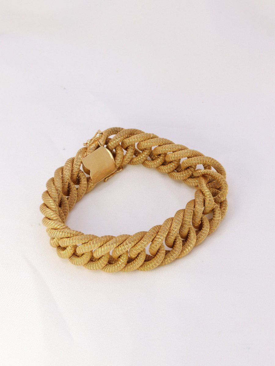 Vintage Yellow Gold Link Bracelet-photo-4