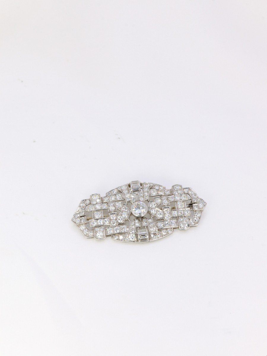 Broche Art Deco Diamants 7 Ct-photo-2