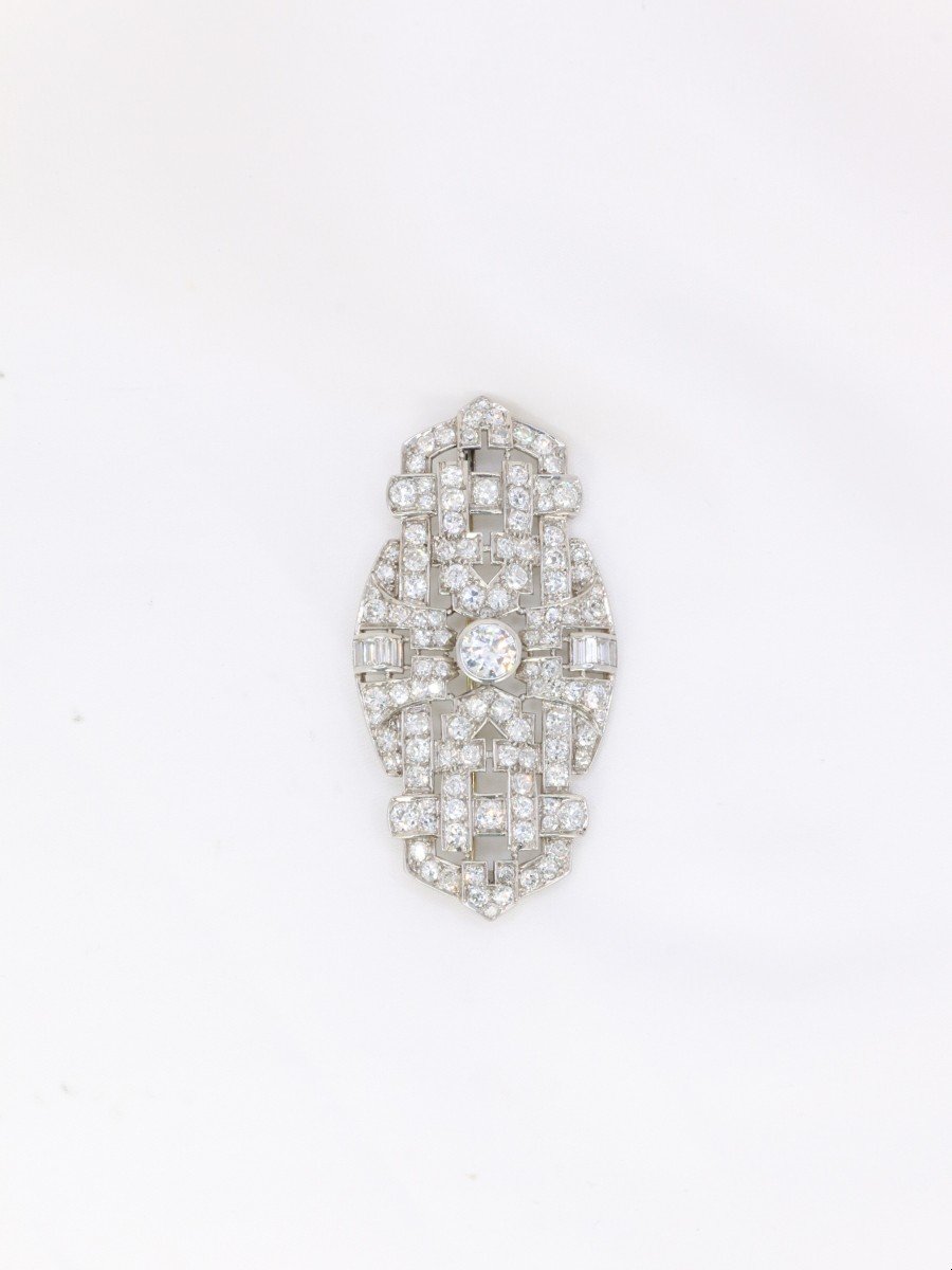 Broche Art Deco Diamants 7 Ct-photo-4