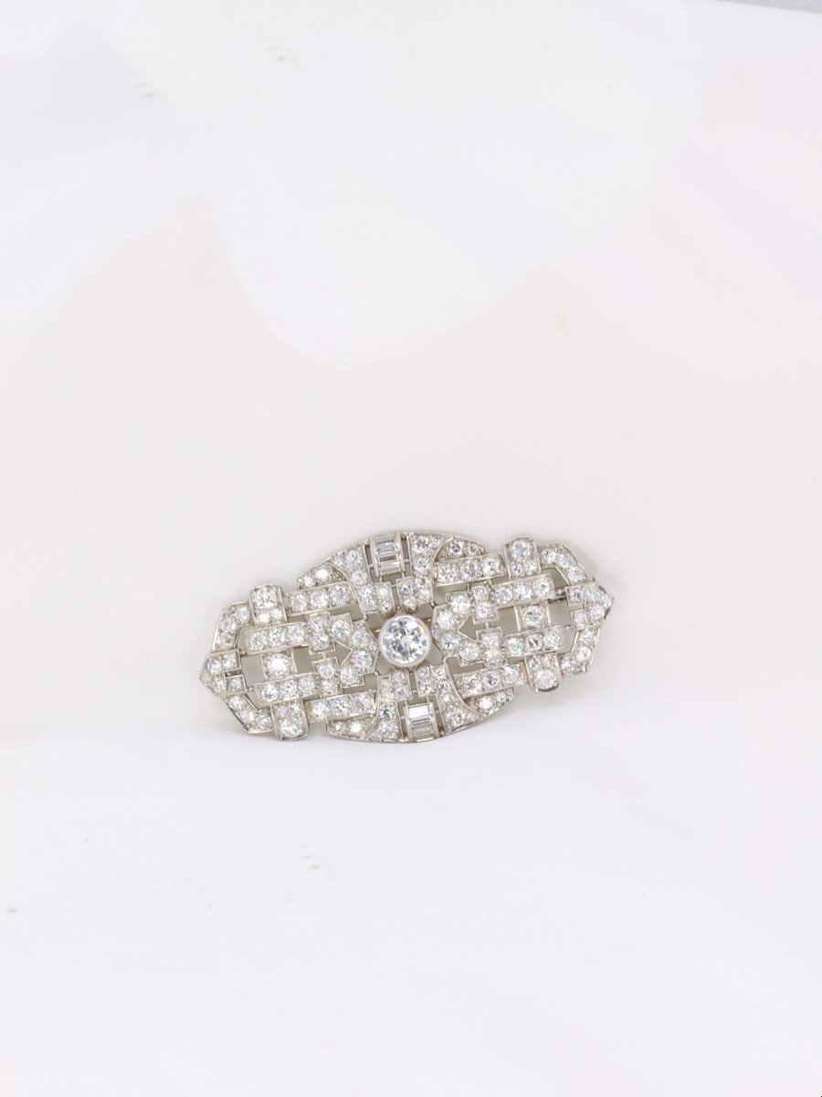 Broche Art Deco Diamants 7 Ct-photo-3