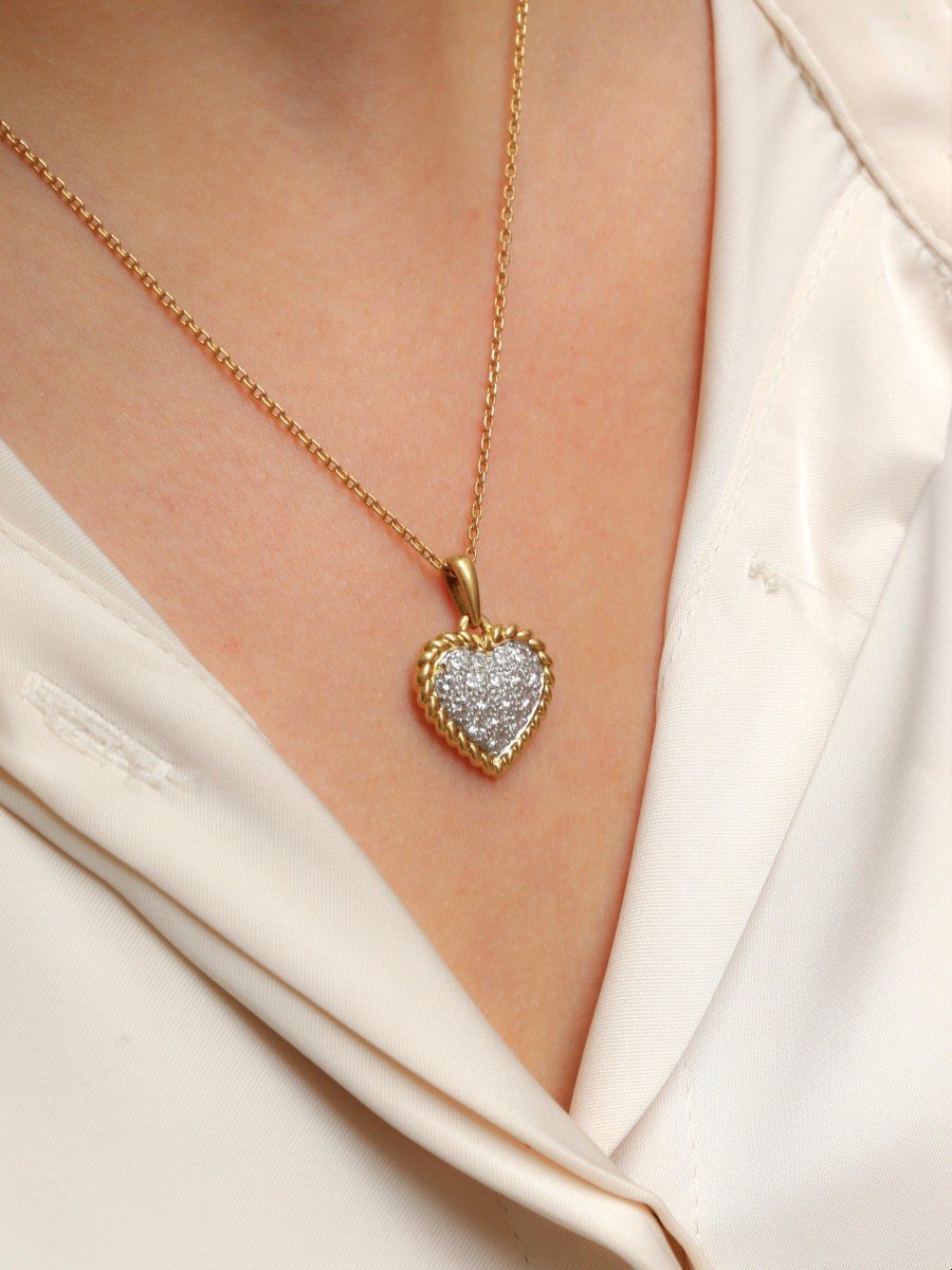 Pendentif Coeur Diamants-photo-2