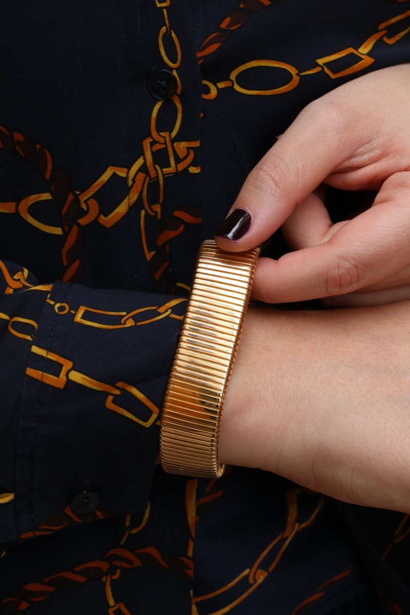 Vintage Tubogas Bracelet In Yellow Gold-photo-7