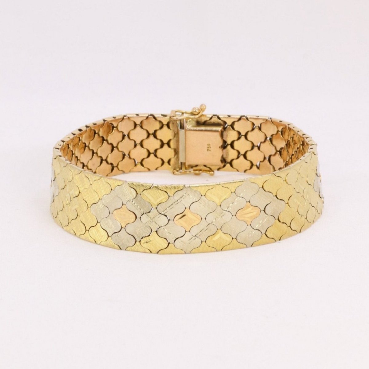 Vintage 3 Gold Honeycomb Link Bracelet