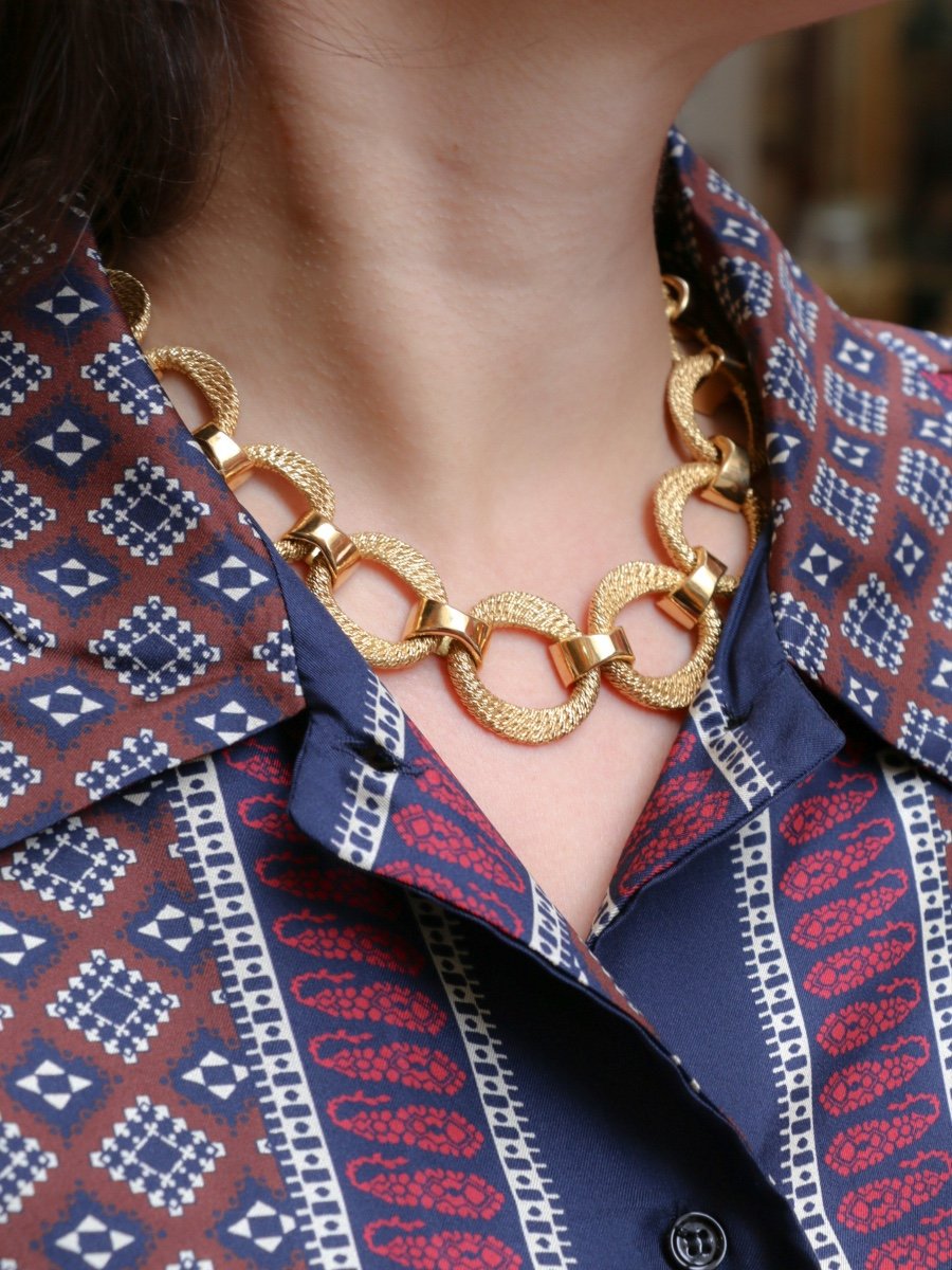 Georges Lenfant Yellow Gold Sequin Necklace-photo-5