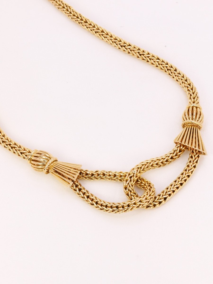 Vintage Yellow Gold Knot Necklace-photo-4