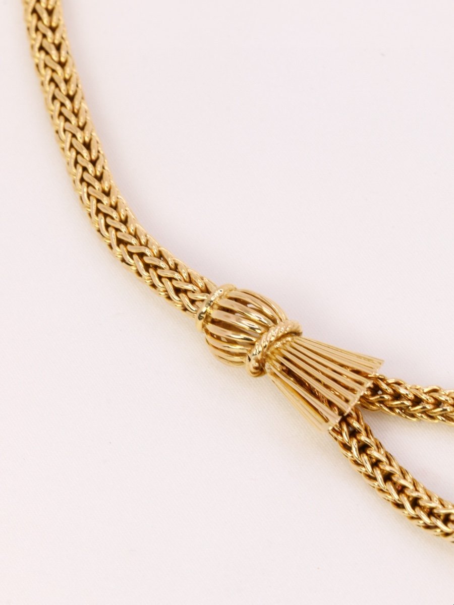 Vintage Yellow Gold Knot Necklace-photo-1