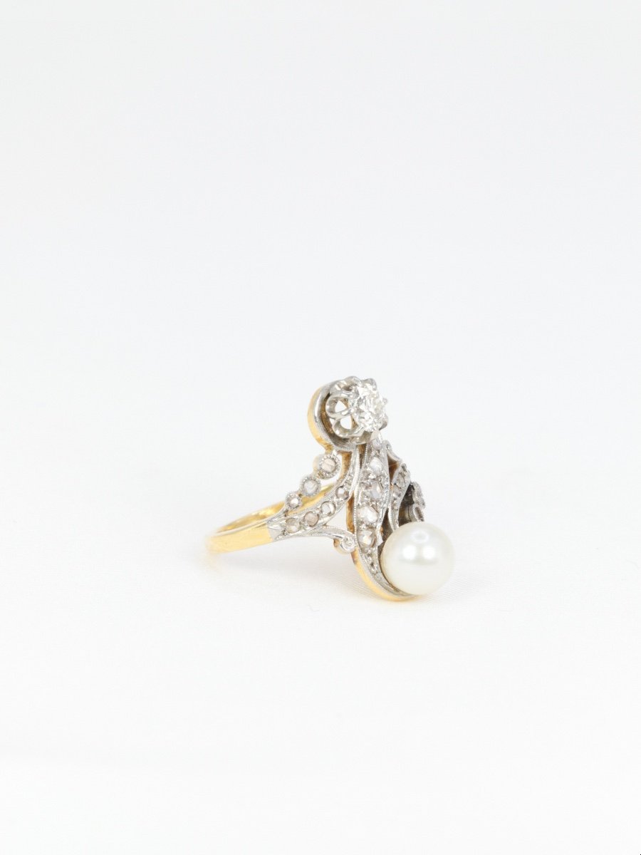 Belle-epoque You And Me Ring In White Gold, Diamonds And Pearl-photo-3