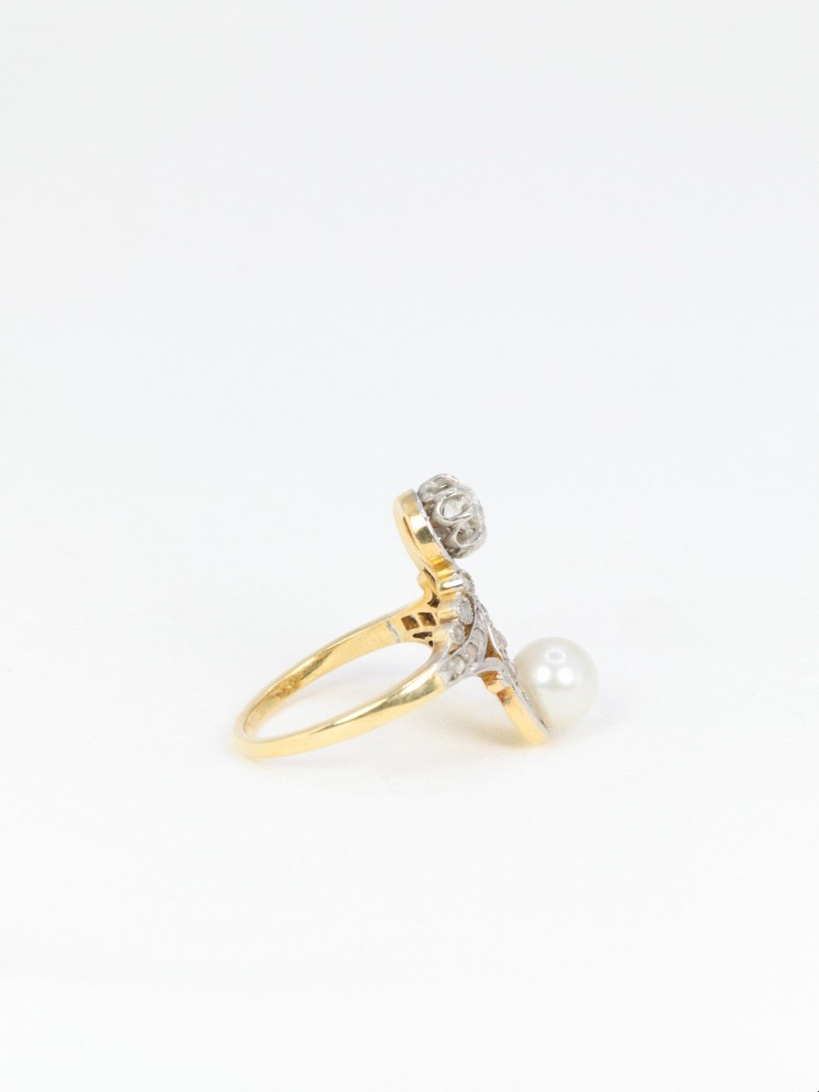 Belle-epoque You And Me Ring In White Gold, Diamonds And Pearl-photo-4