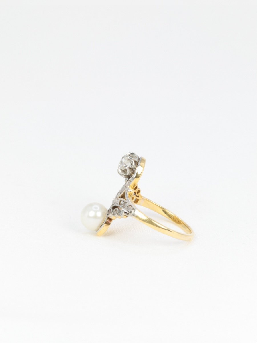 Belle-epoque You And Me Ring In White Gold, Diamonds And Pearl-photo-2