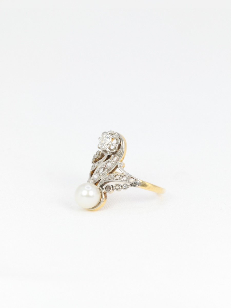 Belle-epoque You And Me Ring In White Gold, Diamonds And Pearl-photo-3