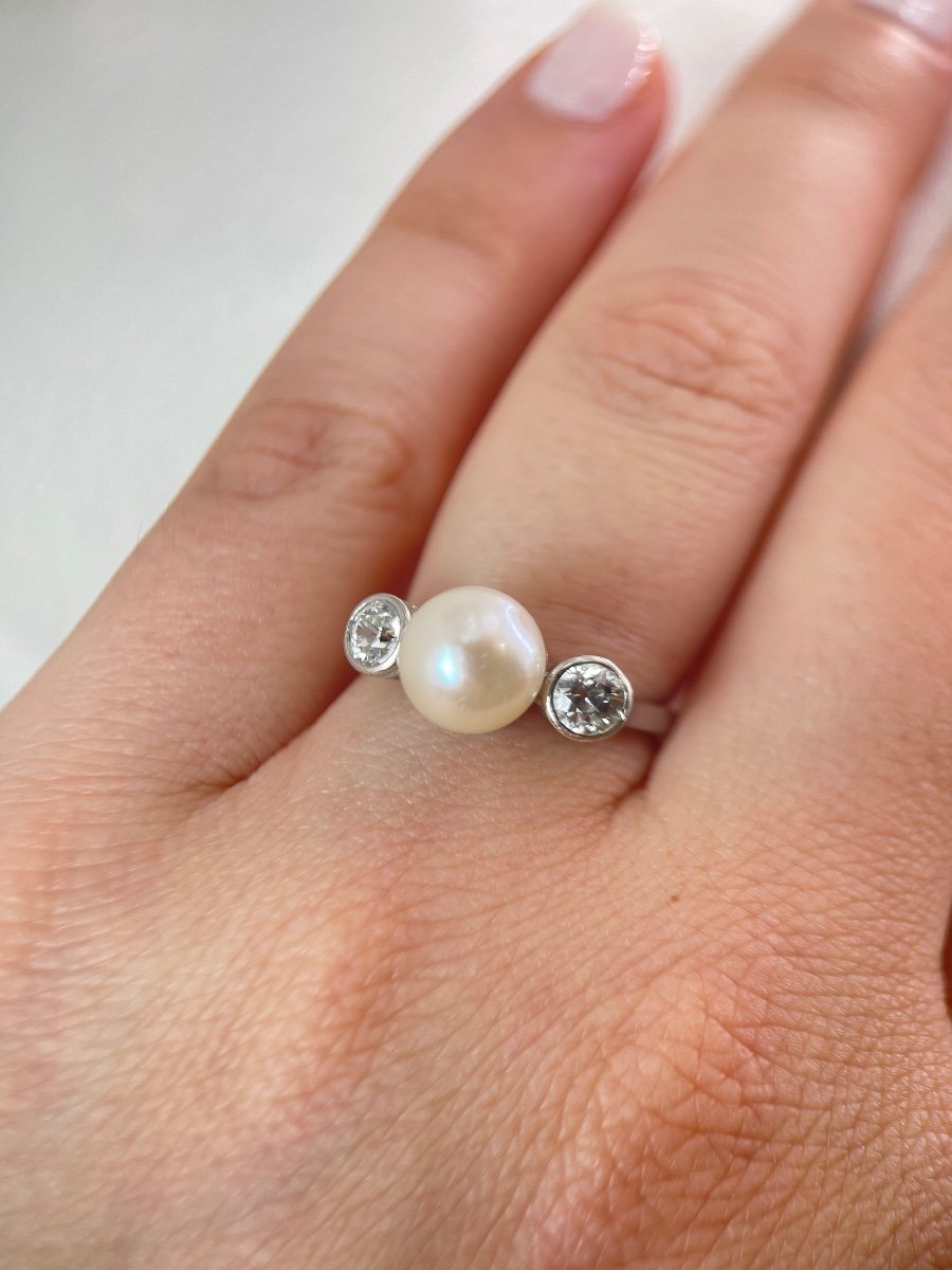 Pearl Diamond Trilogy Ring-photo-2