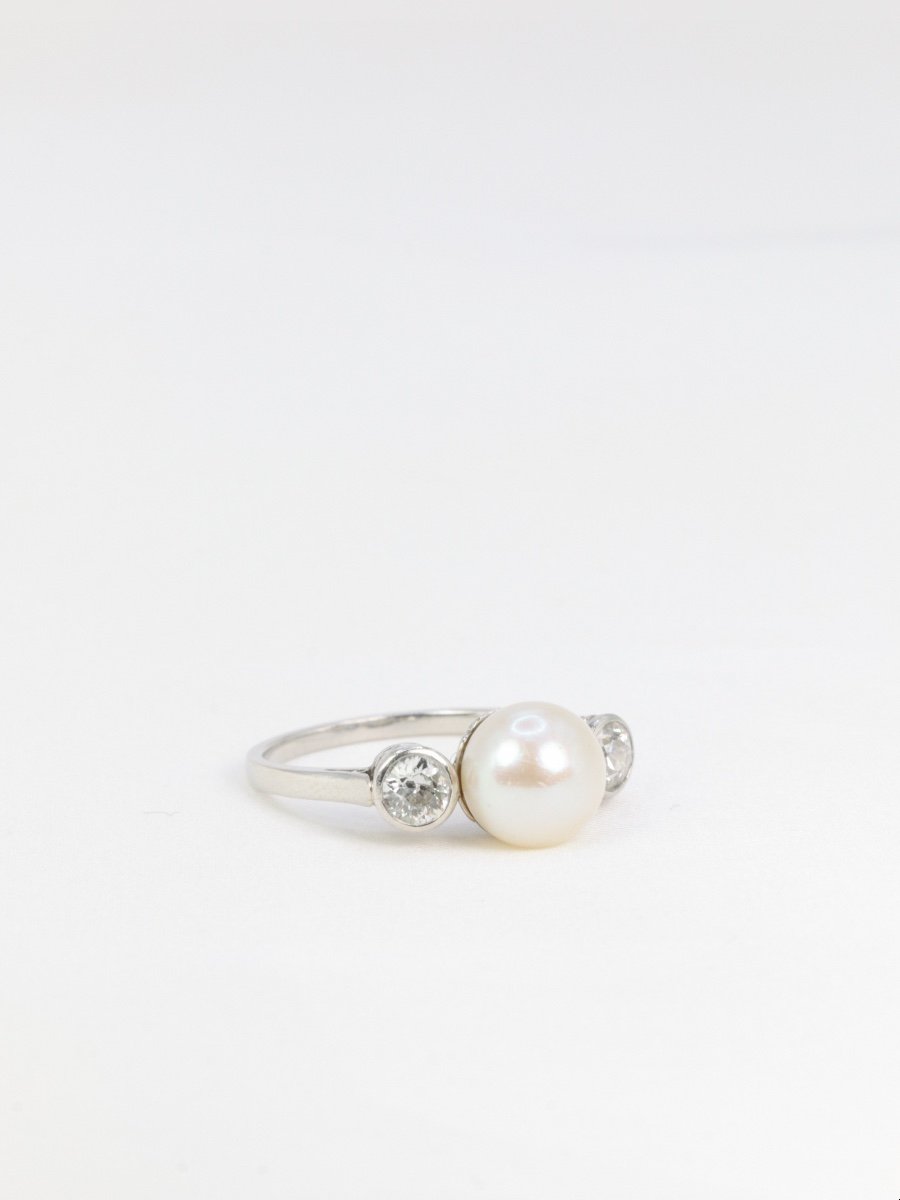 Pearl Diamond Trilogy Ring-photo-4