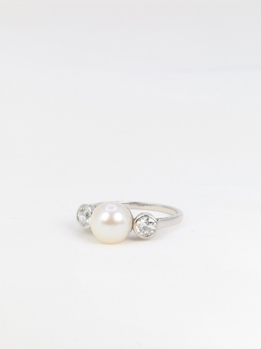 Pearl Diamond Trilogy Ring-photo-5