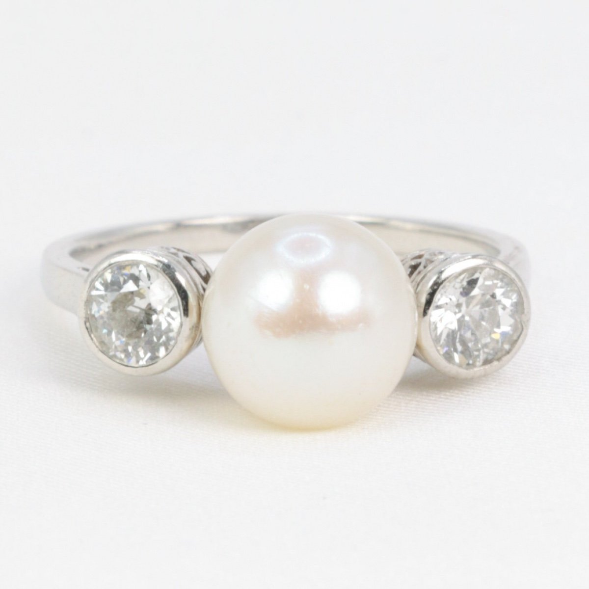 Pearl Diamond Trilogy Ring