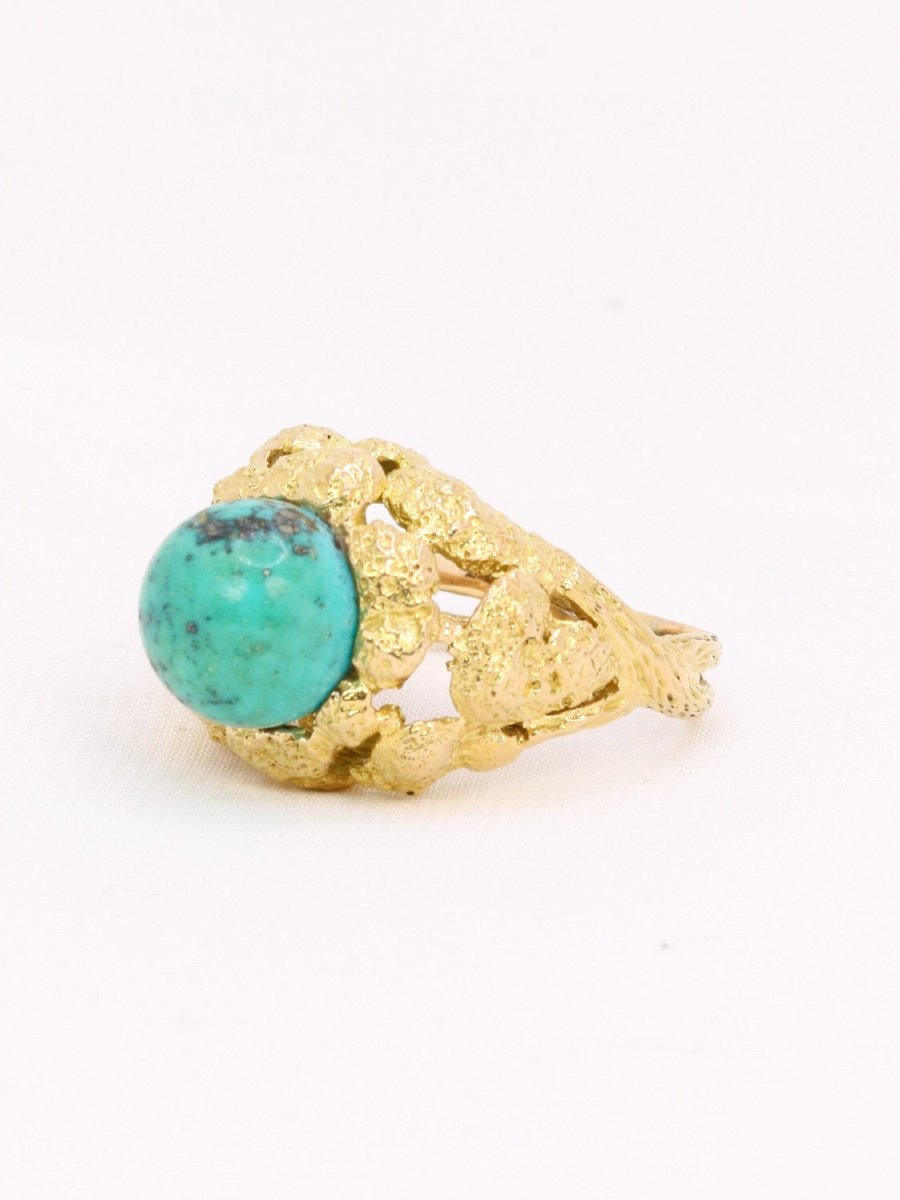 Bague Vintage Omega Gilbert Albert Bille De Turquoise-photo-3