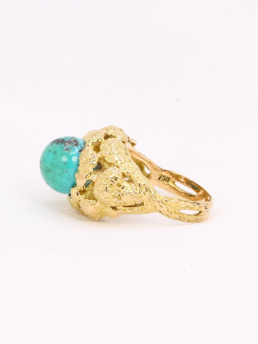 Bague Vintage Omega Gilbert Albert Bille De Turquoise-photo-4