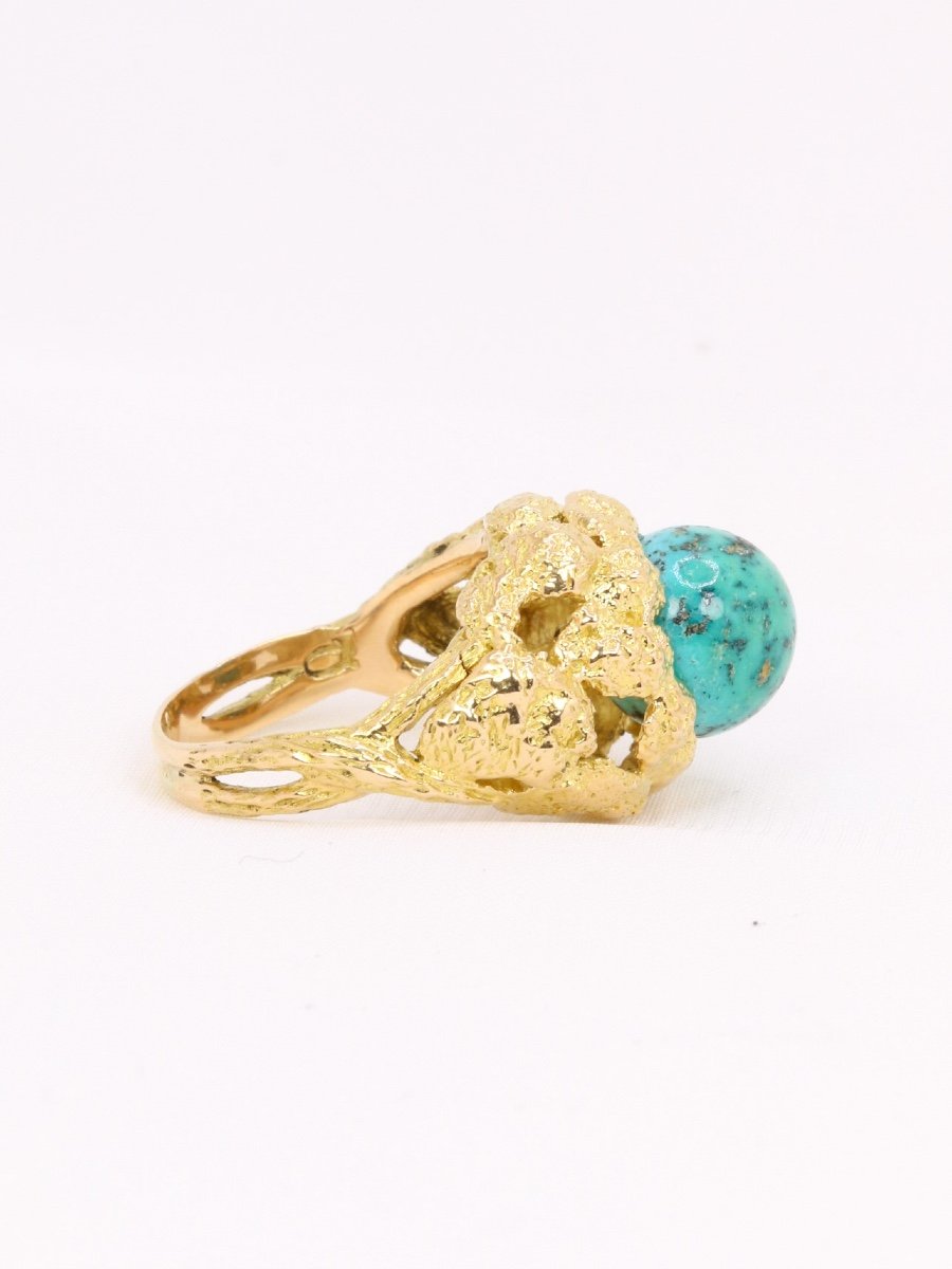 Bague Vintage Omega Gilbert Albert Bille De Turquoise-photo-2