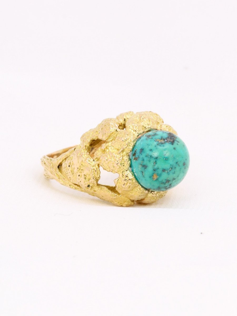 Bague Vintage Omega Gilbert Albert Bille De Turquoise-photo-3