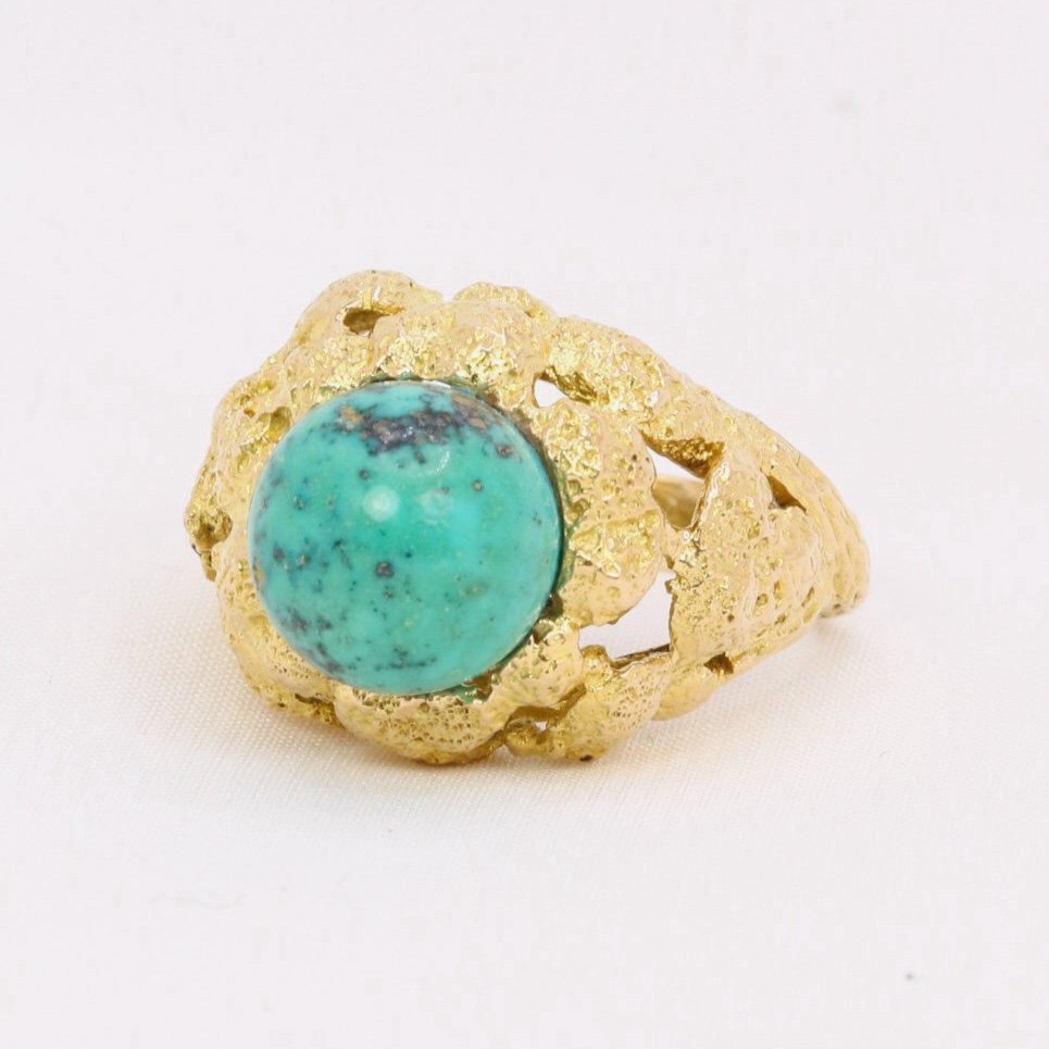 Bague Vintage Omega Gilbert Albert Bille De Turquoise