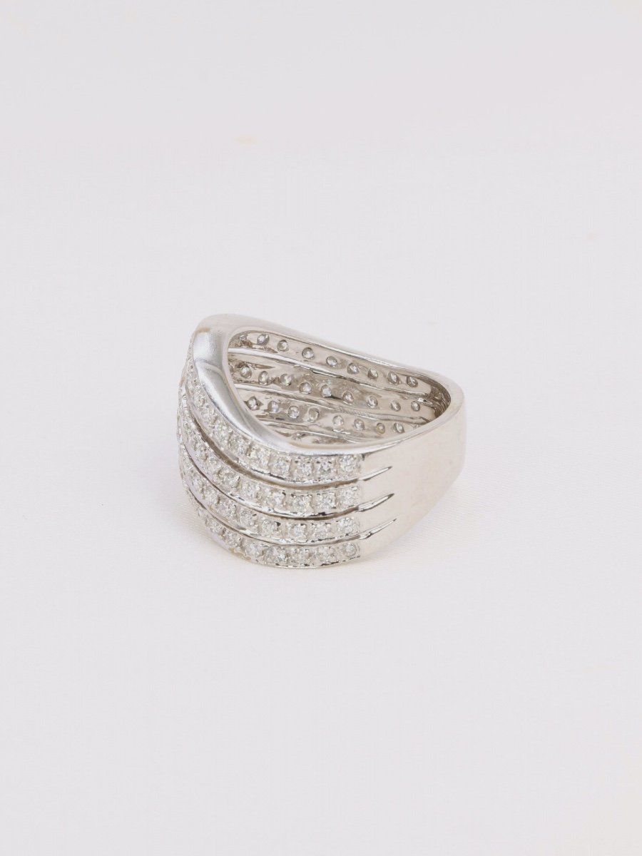 Bague Vague Vintage Or Blanc Diamants 2,5ct-photo-3