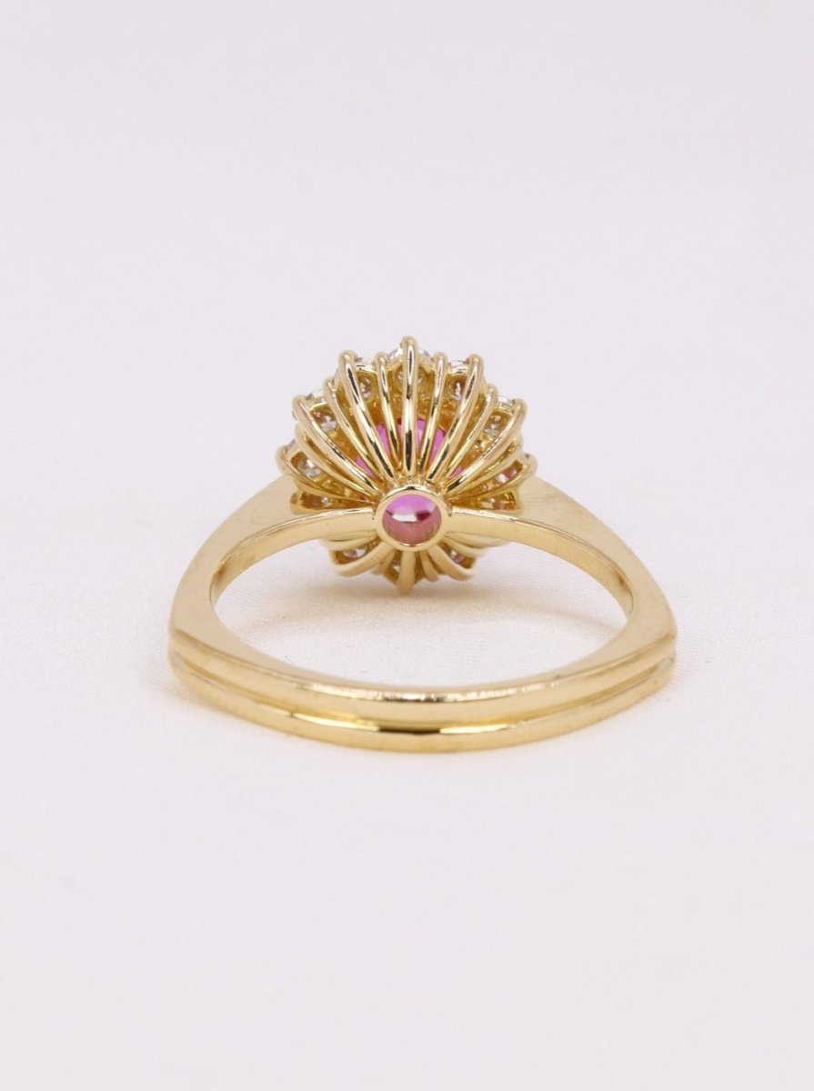 1.3 Ct Pink Sapphire Daisy Ring-photo-1