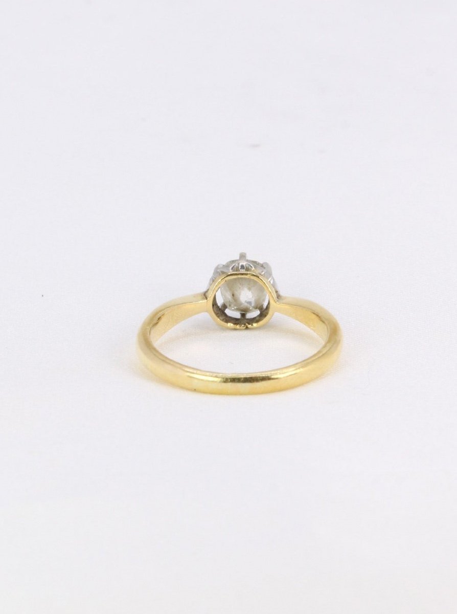 Solitaire Gold Platinum Old Cut Diamond 0.7ct-photo-1