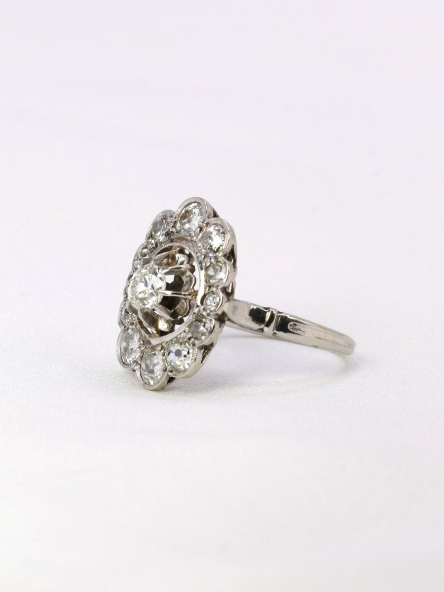 Art Deco Marguerite Ring Diamonds 1.3 Carats-photo-3