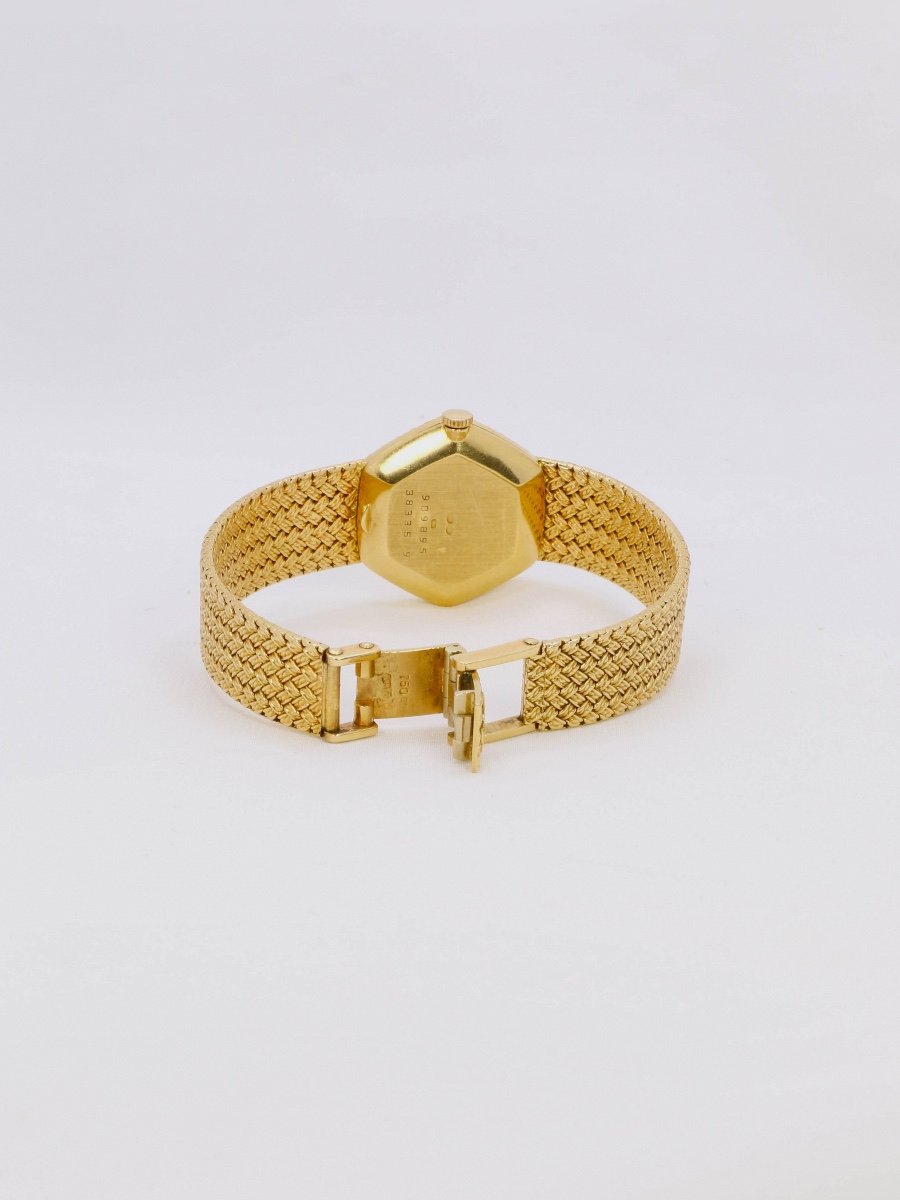 Vintage Baume & Mercier Yellow Gold Braided Mesh Watch-photo-3