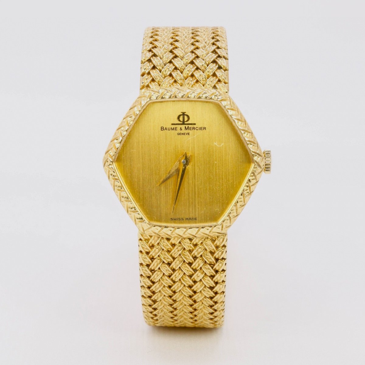 Vintage Baume & Mercier Yellow Gold Braided Mesh Watch