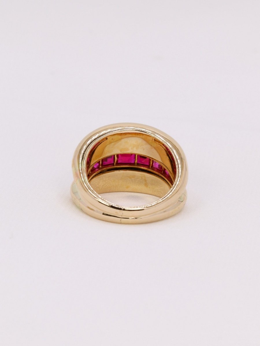 Vintage Calibrated Ruby Bangle Ring-photo-1