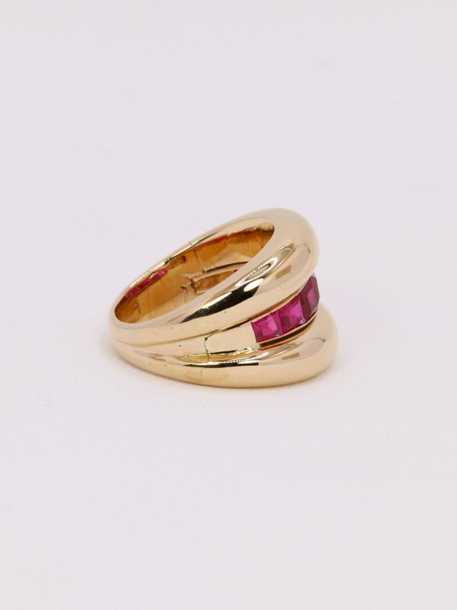 Vintage Calibrated Ruby Bangle Ring-photo-2