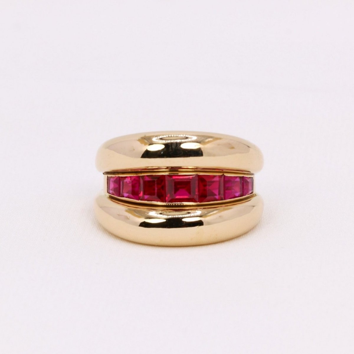 Vintage Calibrated Ruby Bangle Ring