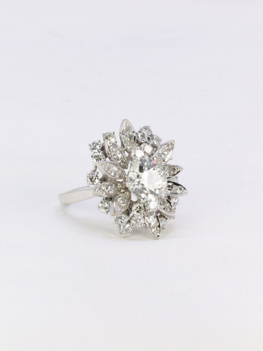 3.98 Carat Old Cut Diamond Cocktail Ring-photo-3