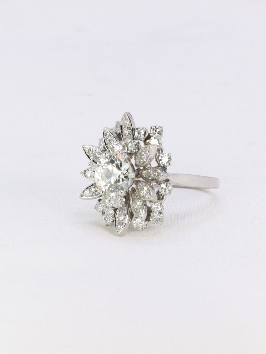 3.98 Carat Old Cut Diamond Cocktail Ring-photo-4