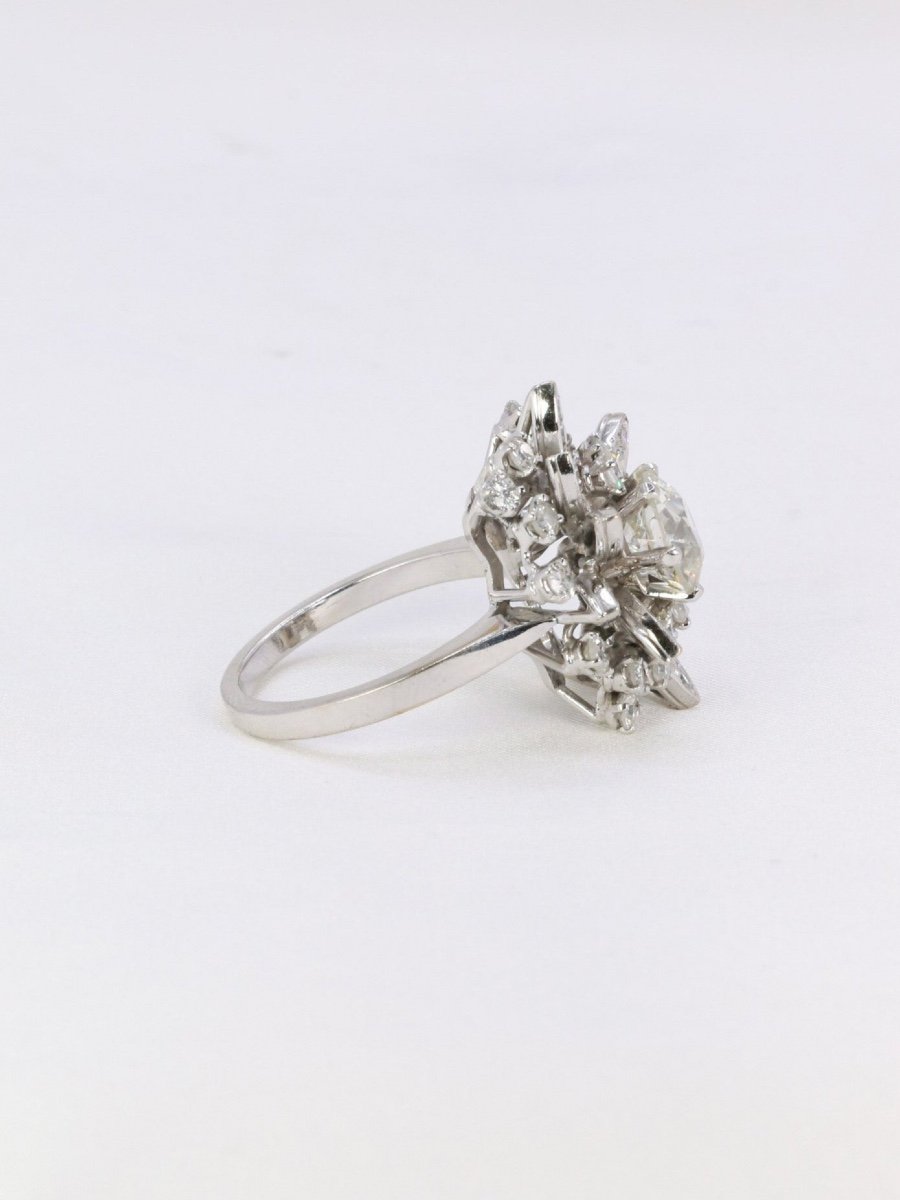 3.98 Carat Old Cut Diamond Cocktail Ring-photo-3