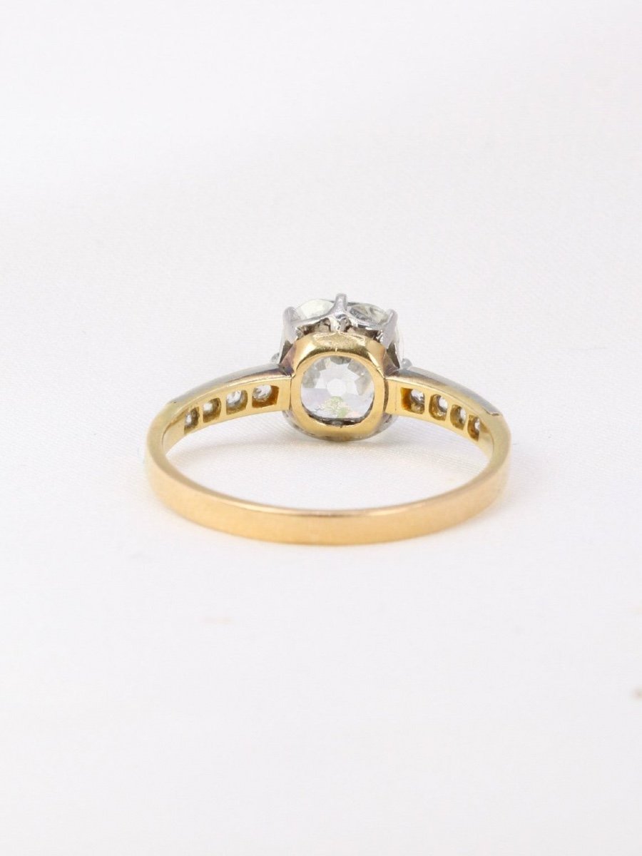 Bague Solitaire Diamant Coussin Taille Ancienne 1,77 Carat-photo-1