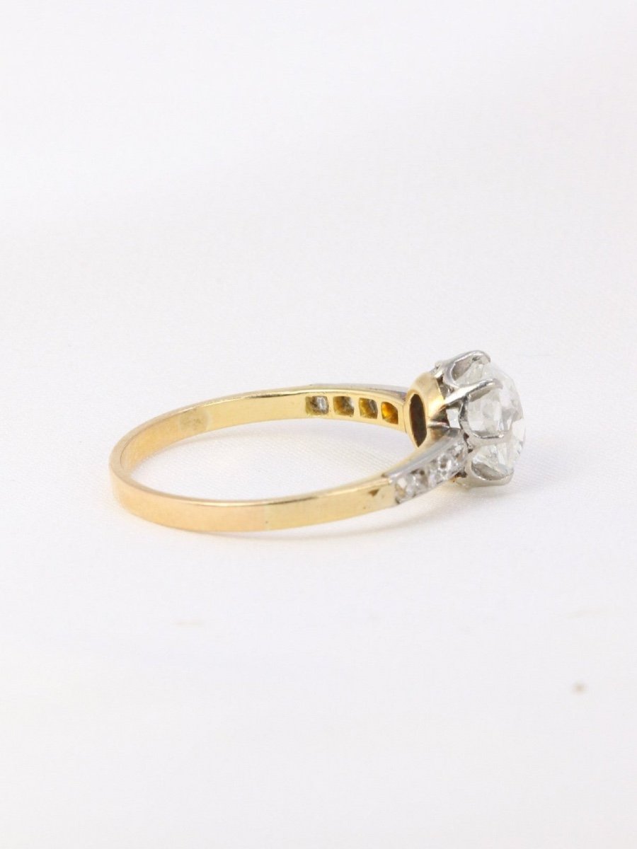 Bague Solitaire Diamant Coussin Taille Ancienne 1,77 Carat-photo-2