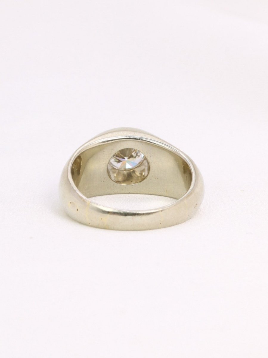 Bague Jonc Or Blanc Diamant 1,05 Carat-photo-1