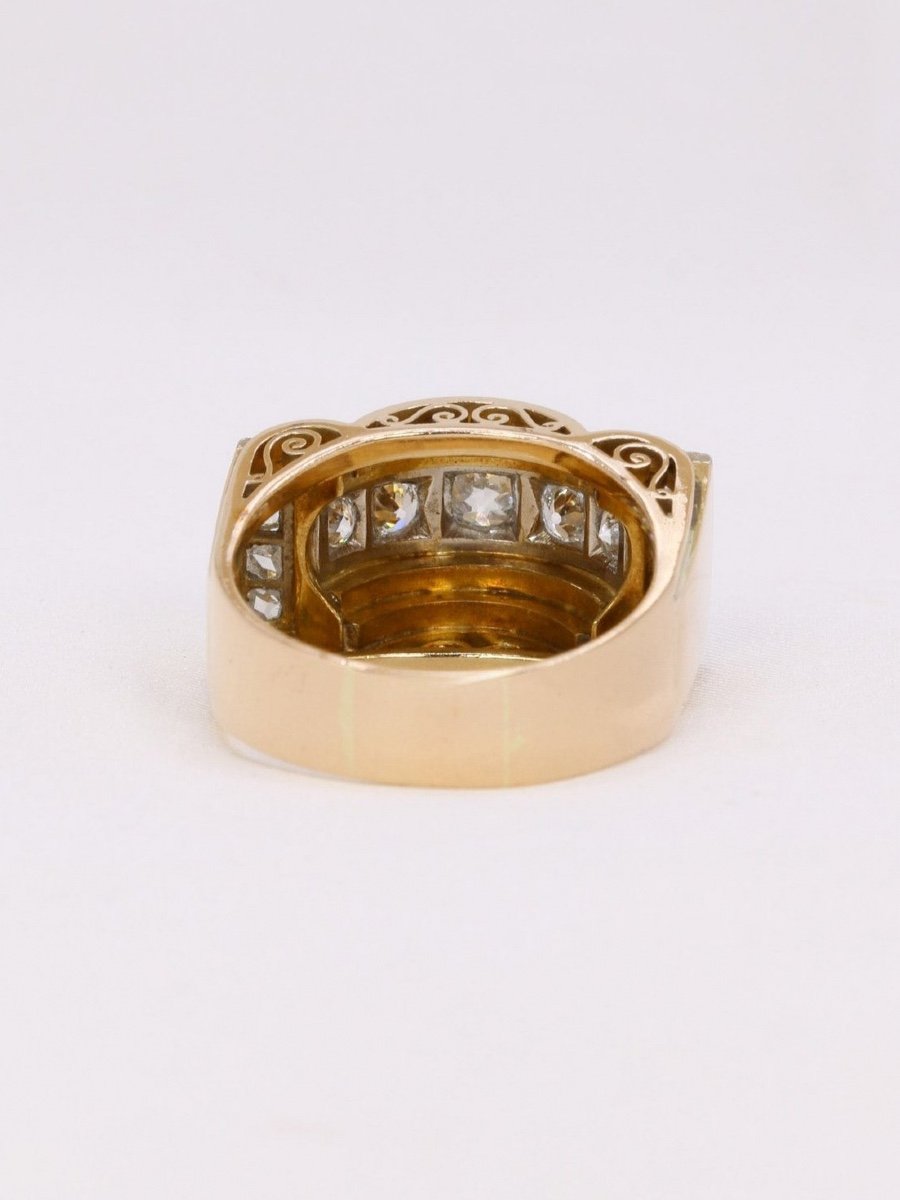 Bague Tank Or Jaune Diamants-photo-1