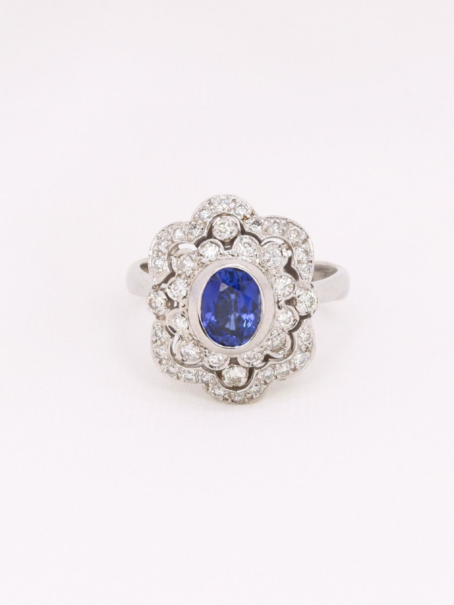 Art Deco Sapphire Diamond Ring-photo-3