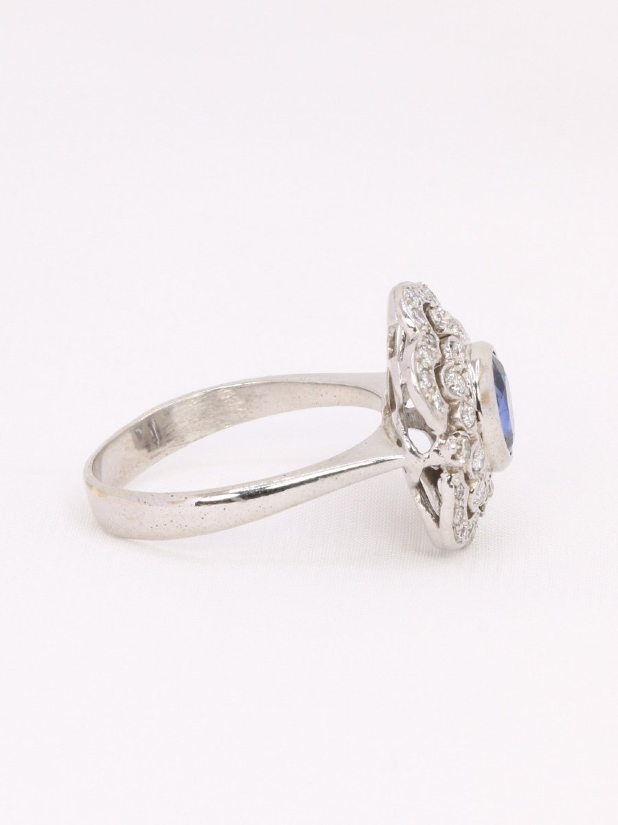 Art Deco Sapphire Diamond Ring-photo-3