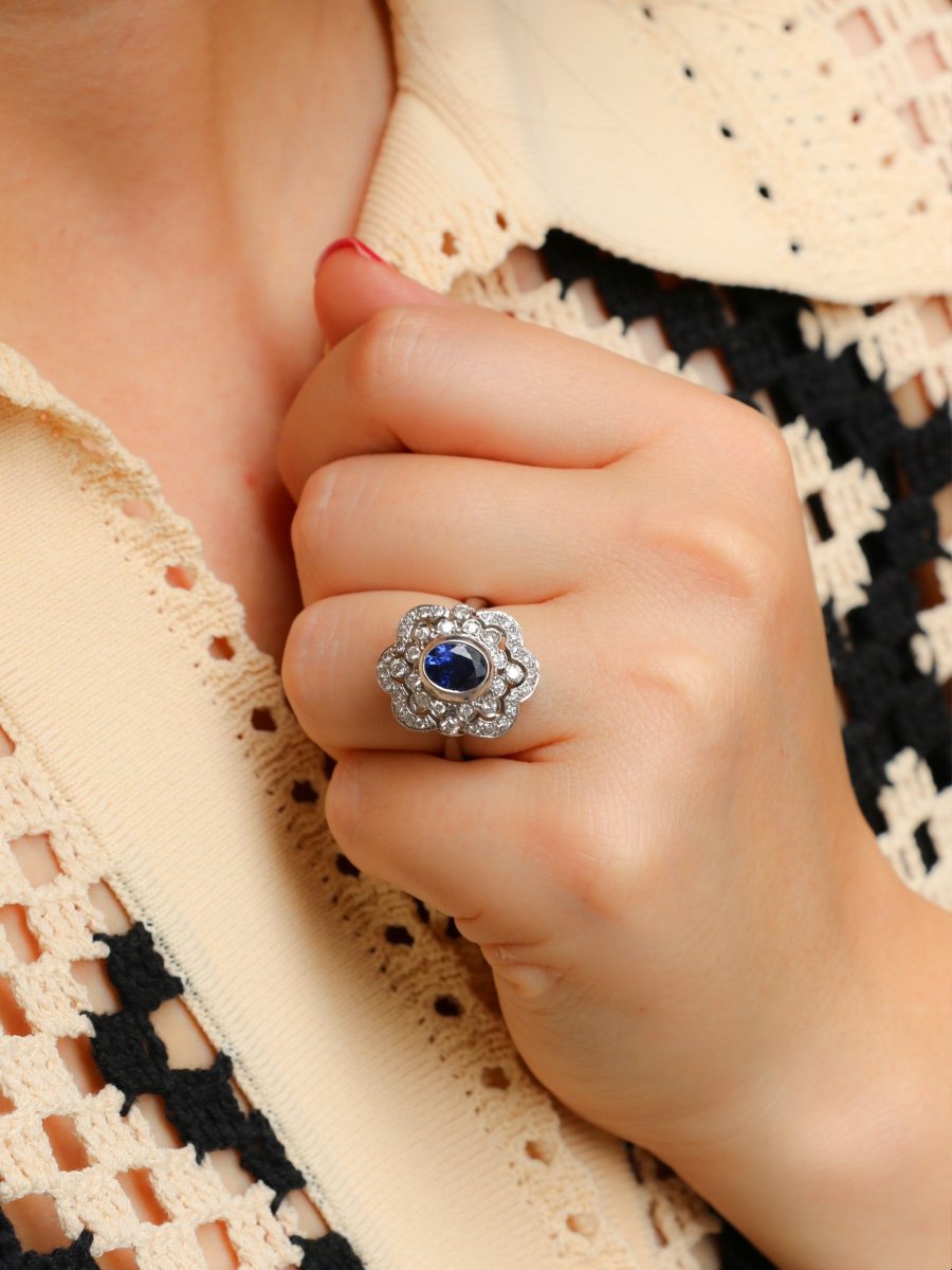 Art Deco Sapphire Diamond Ring-photo-5