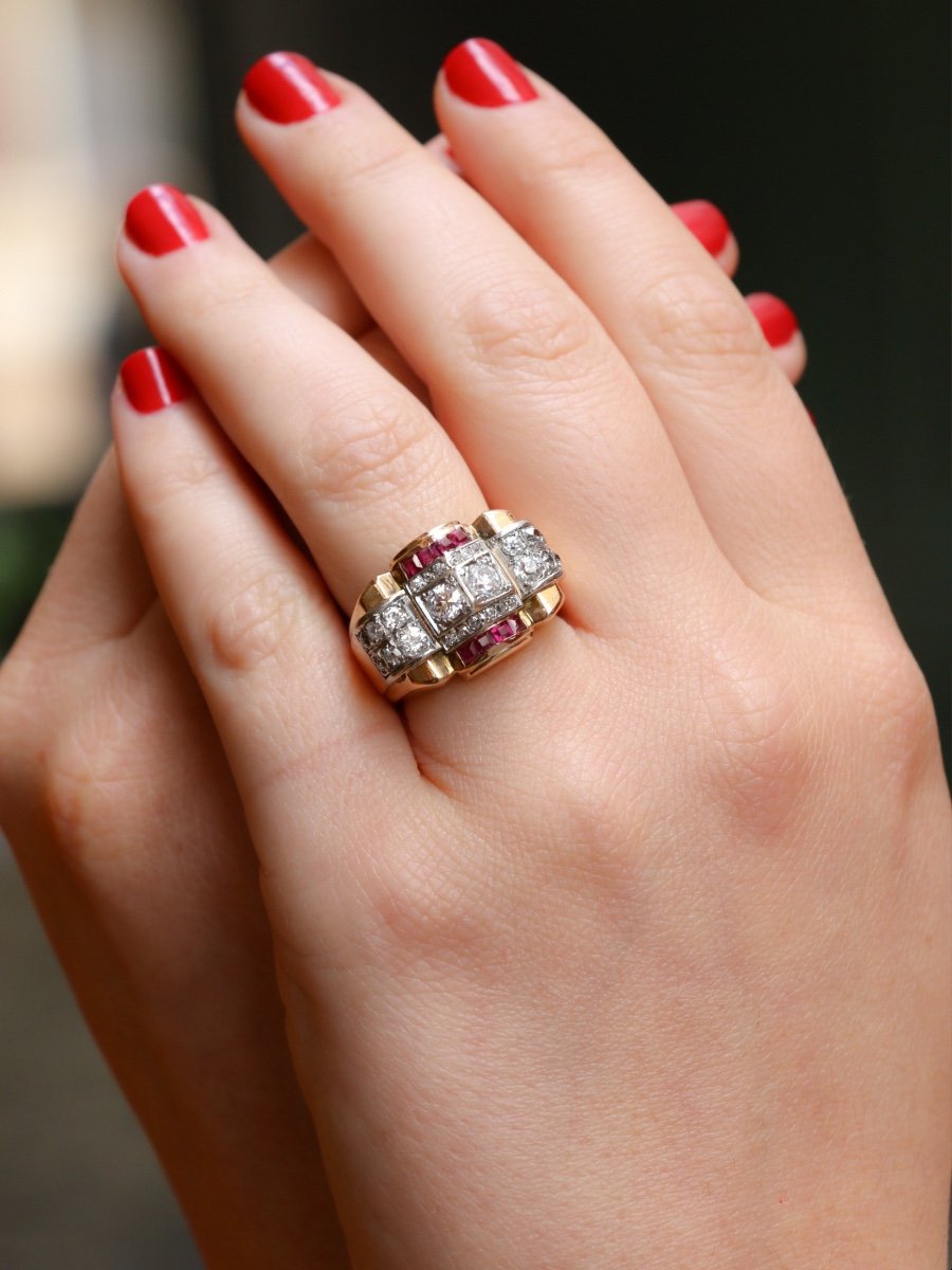 Calibrated Ruby Diamond Tank Ring-photo-2