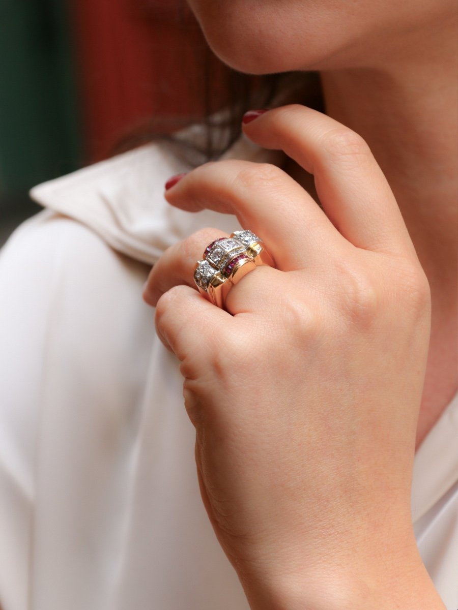 Calibrated Ruby Diamond Tank Ring-photo-4