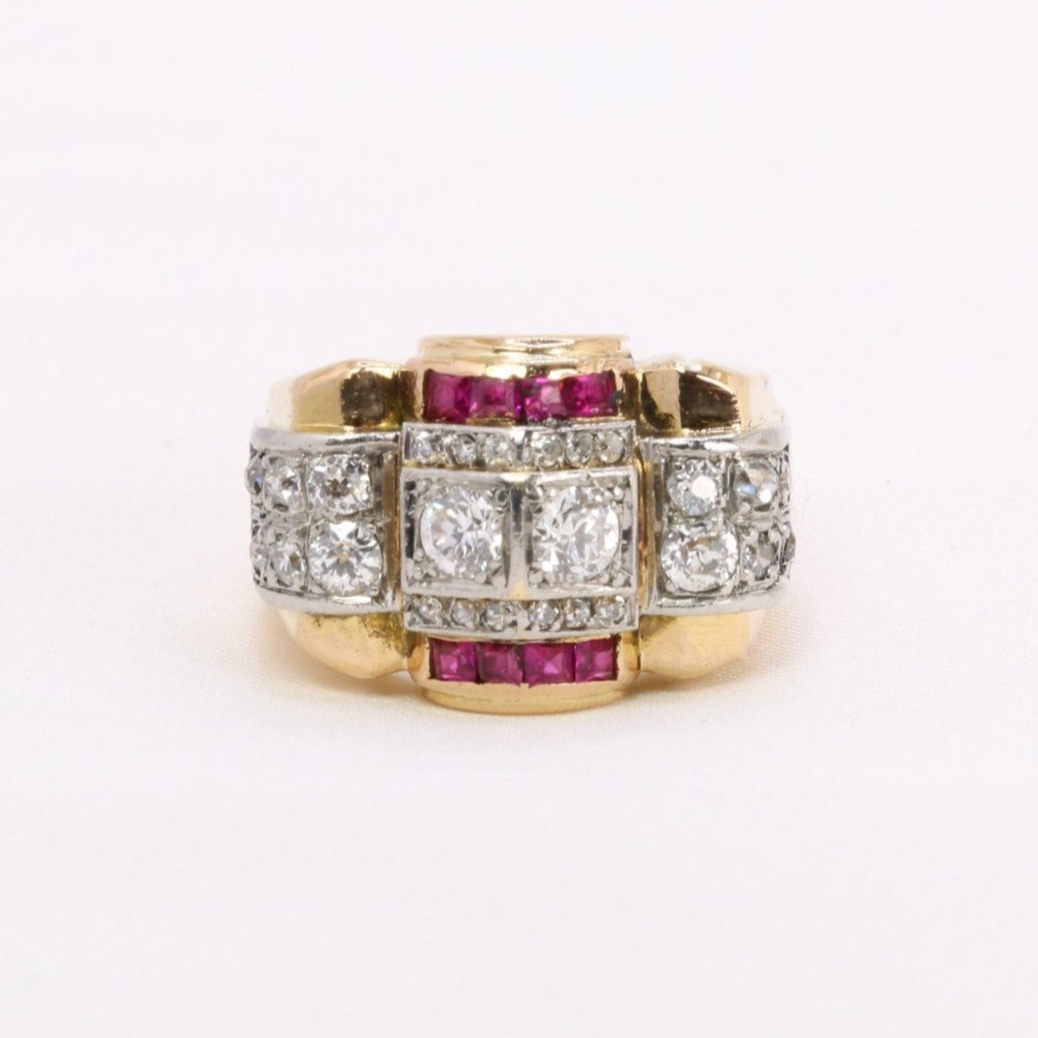 Calibrated Ruby Diamond Tank Ring