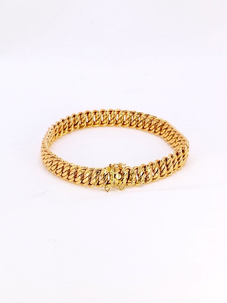 Bracelet Maille Américaine Or Jaune 0.8 Cm-photo-2