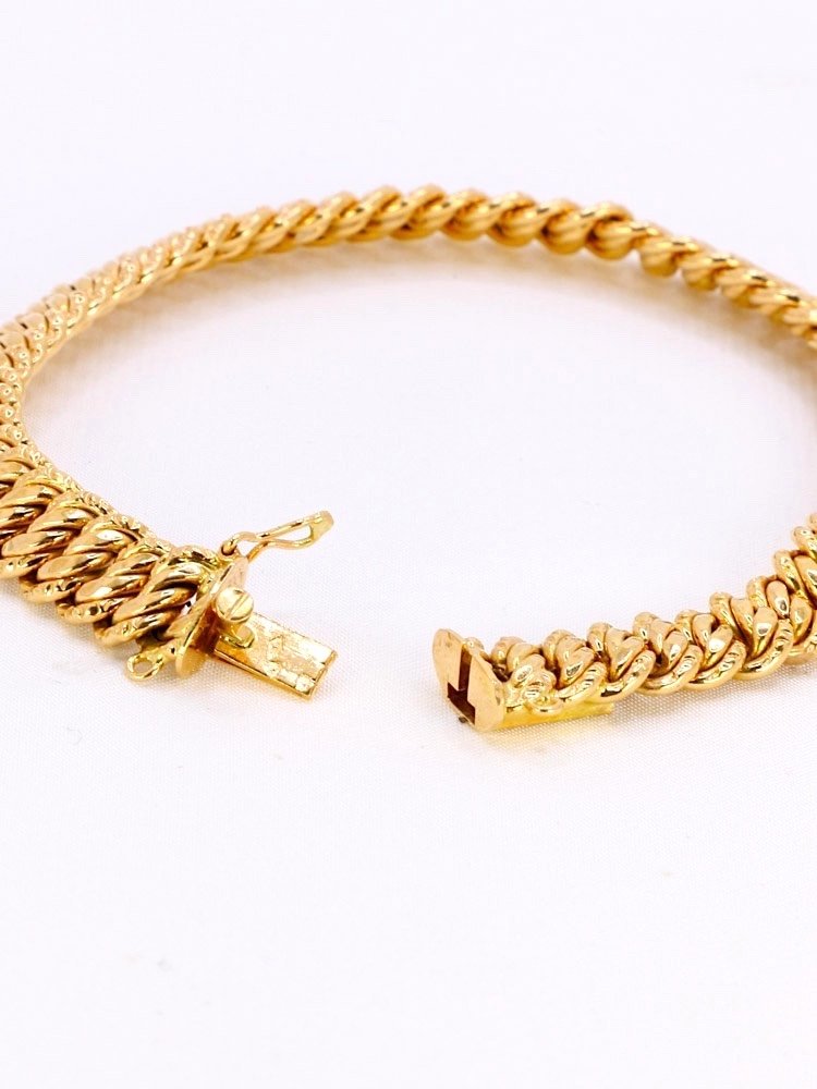 Bracelet Maille Américaine Or Jaune 0.8 Cm-photo-3