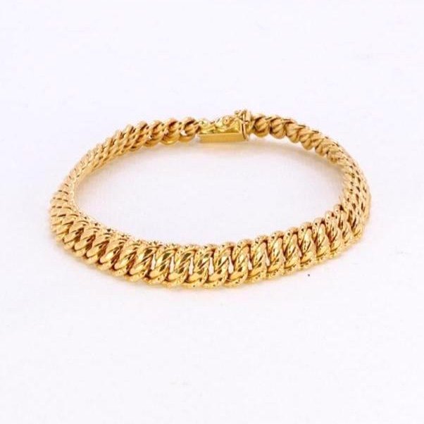 Bracelet Maille Américaine Or Jaune 0.8 Cm