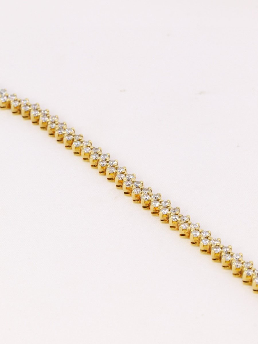 Bracelet Rivière De Diamants Or Jaune 4,8 Carats-photo-3