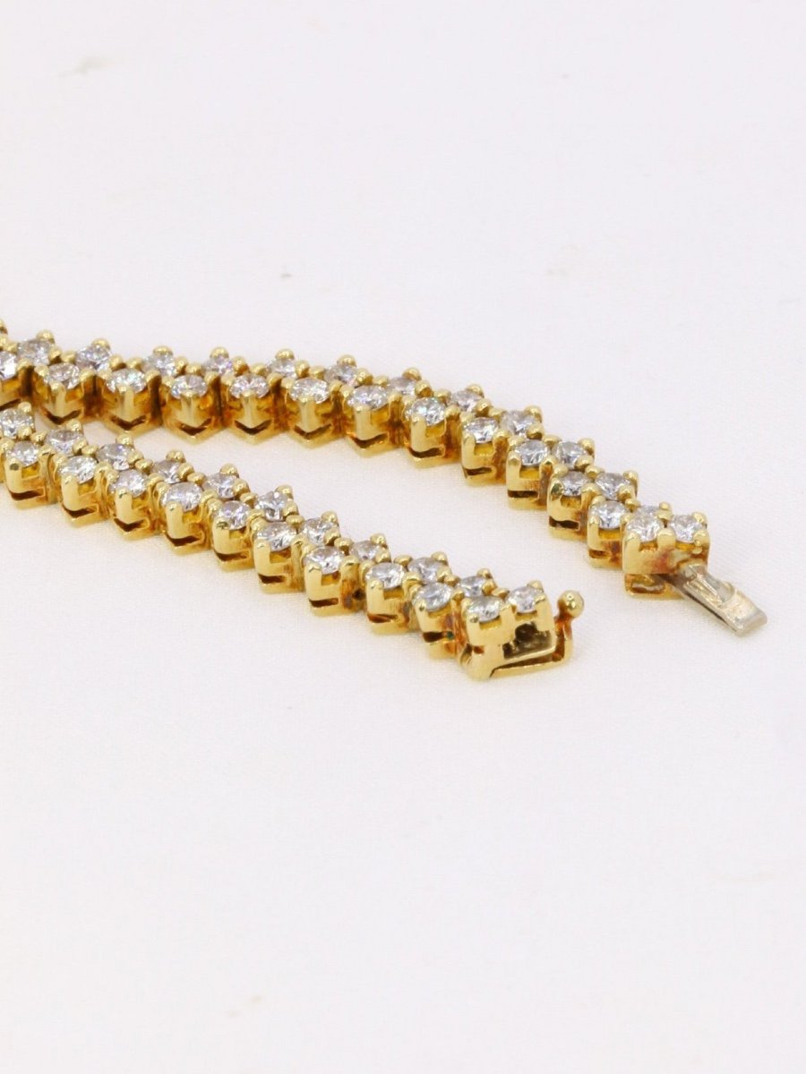 Bracelet Rivière De Diamants Or Jaune 4,8 Carats-photo-4